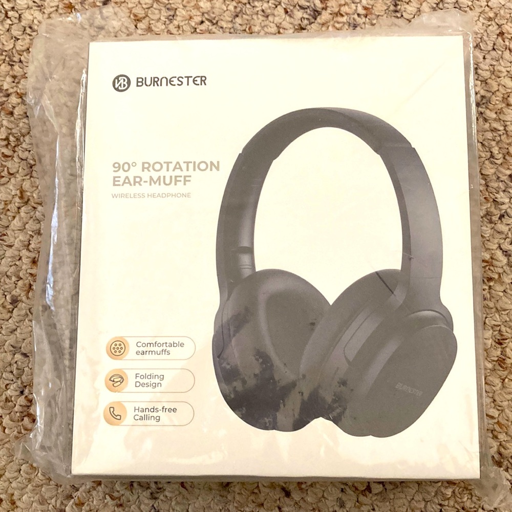 Burnester 90° rotation earmuff, wireless headphone